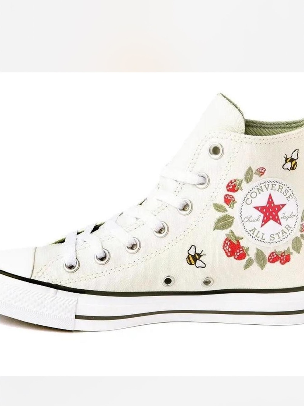 Converse High-Top “Berries & Bees” Sneakers - Cream - Picture 2 of 9